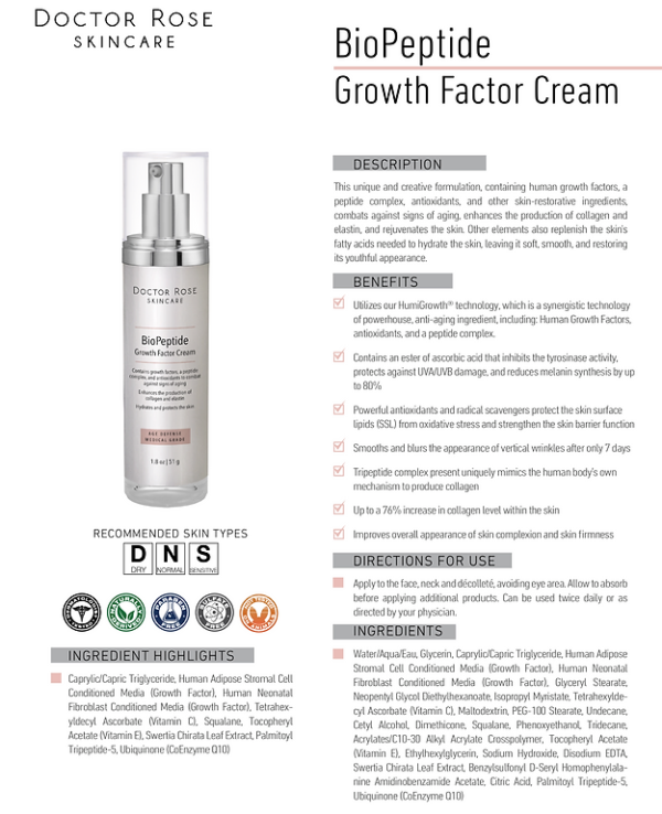 Biopeptide Growth Factor Cream | Clear Eyes + Aesthetics in Cincinnati, OH